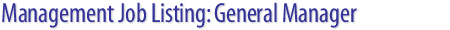 Job #128734 - General Manager