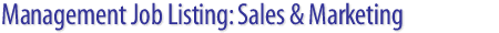Job #120358 - Senior Sales Manager