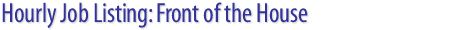 Job #117039 - Concierge Lounge Attendant