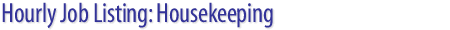 Job #113459 - Guest Room Attendant