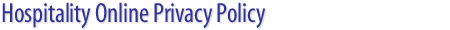 Hospitality Online Privacy Policy